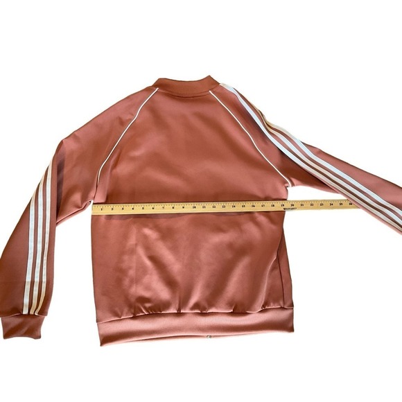 Adidas Bomber Jacket Women's Size L Pink Long Sleeve Full Zipper Ribbed Cuff - Picture 3 of 3